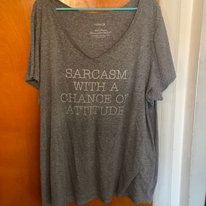Gray v neck tee